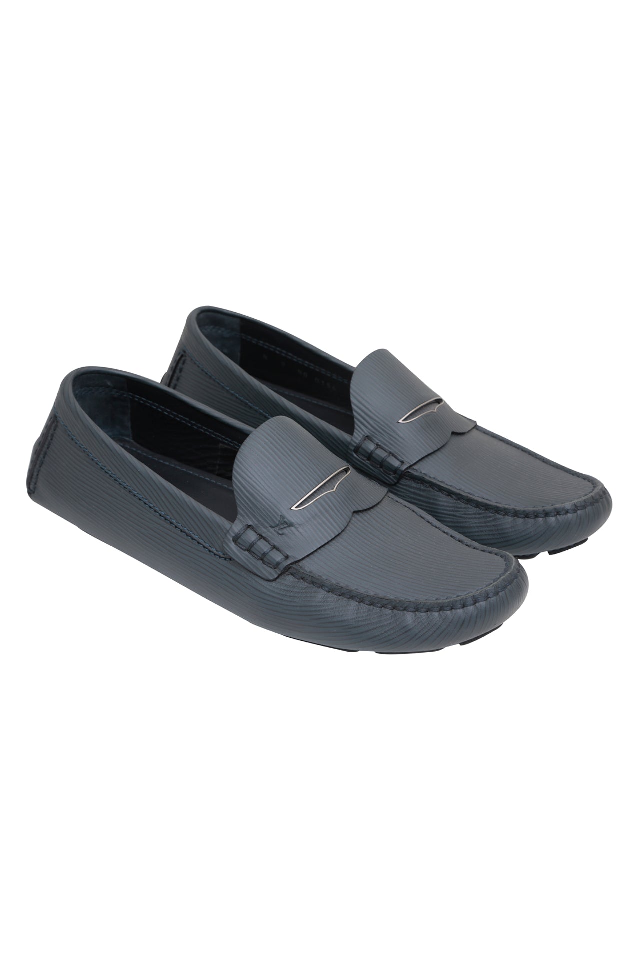 Louis Vuitton Men's Blue Epi Leather Moccasin Car Shoes Loafers 8