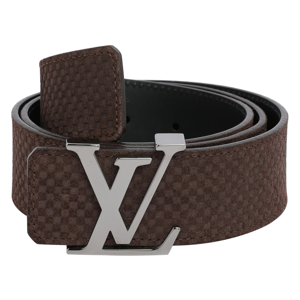 Louis Vuitton Damier Ebene Canvas LV Initiales Slim Belt 80CM Louis Vuitton