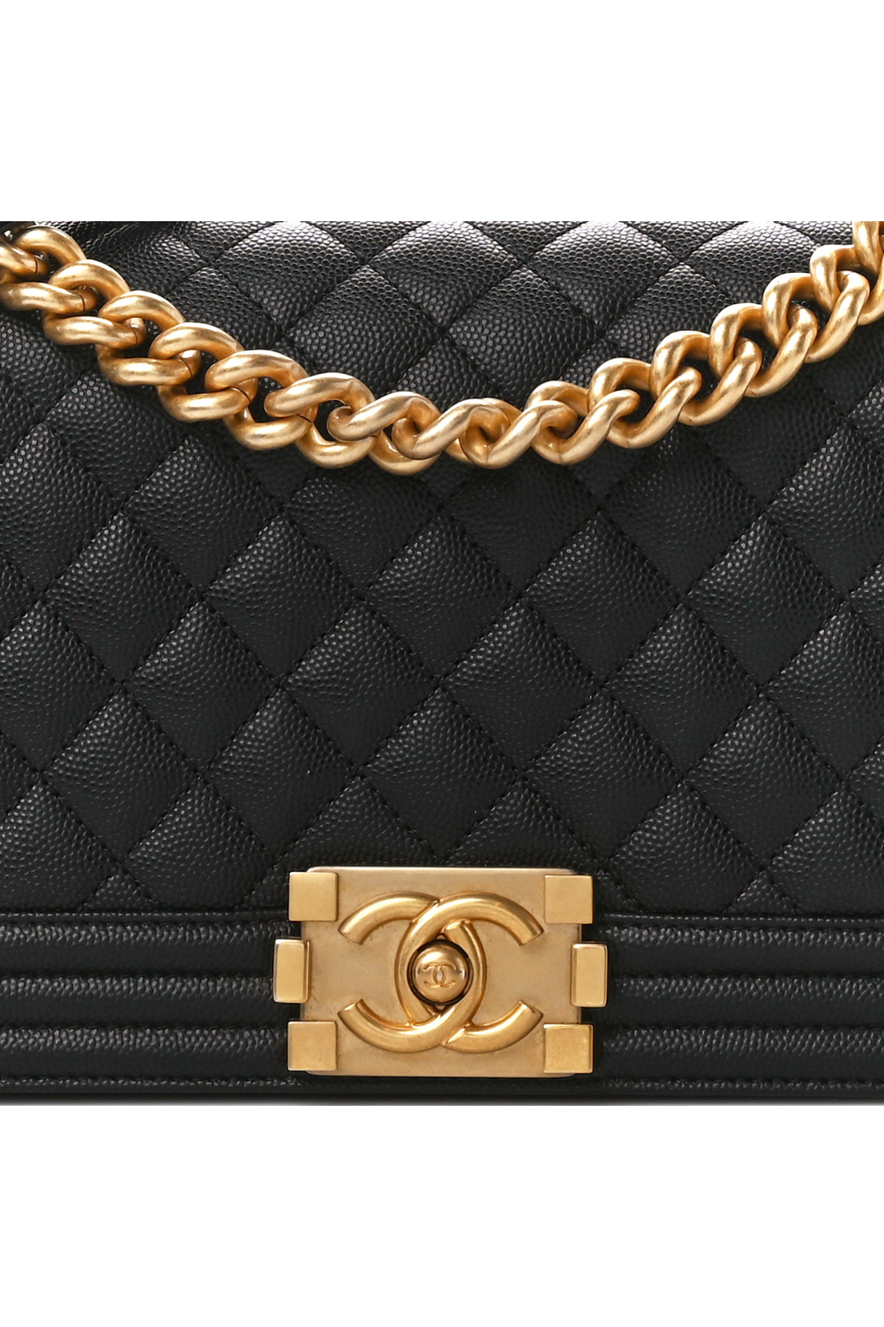 PreOwned Chanel Medium Boy Bag Caviar Black Women Dubai
